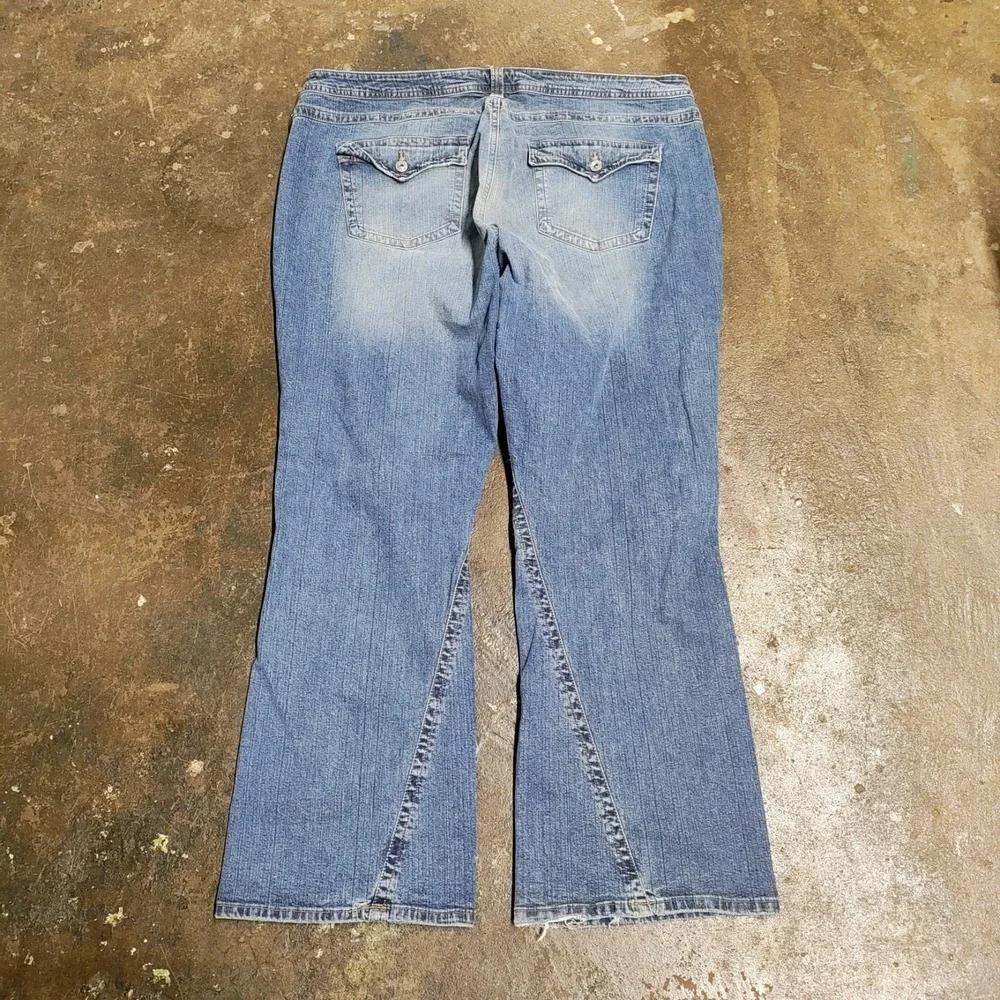 Y2K Mix It Flare Jeans Plus Size 24W Womens High Waist Rise Stretch 2000s VTG